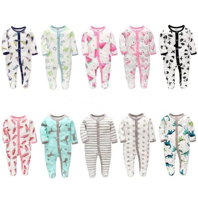 Stylish Design 100% Cotton Pajamas Baby Romper Breathable Newborn Footless Pajamas Comfortable Baby Winter Clothes Baby Rompers